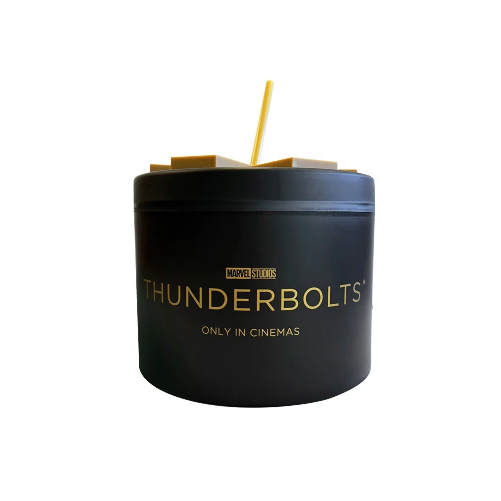 Limited edition Marvel Studios Thunderbolts drink combo popcorn bucket.